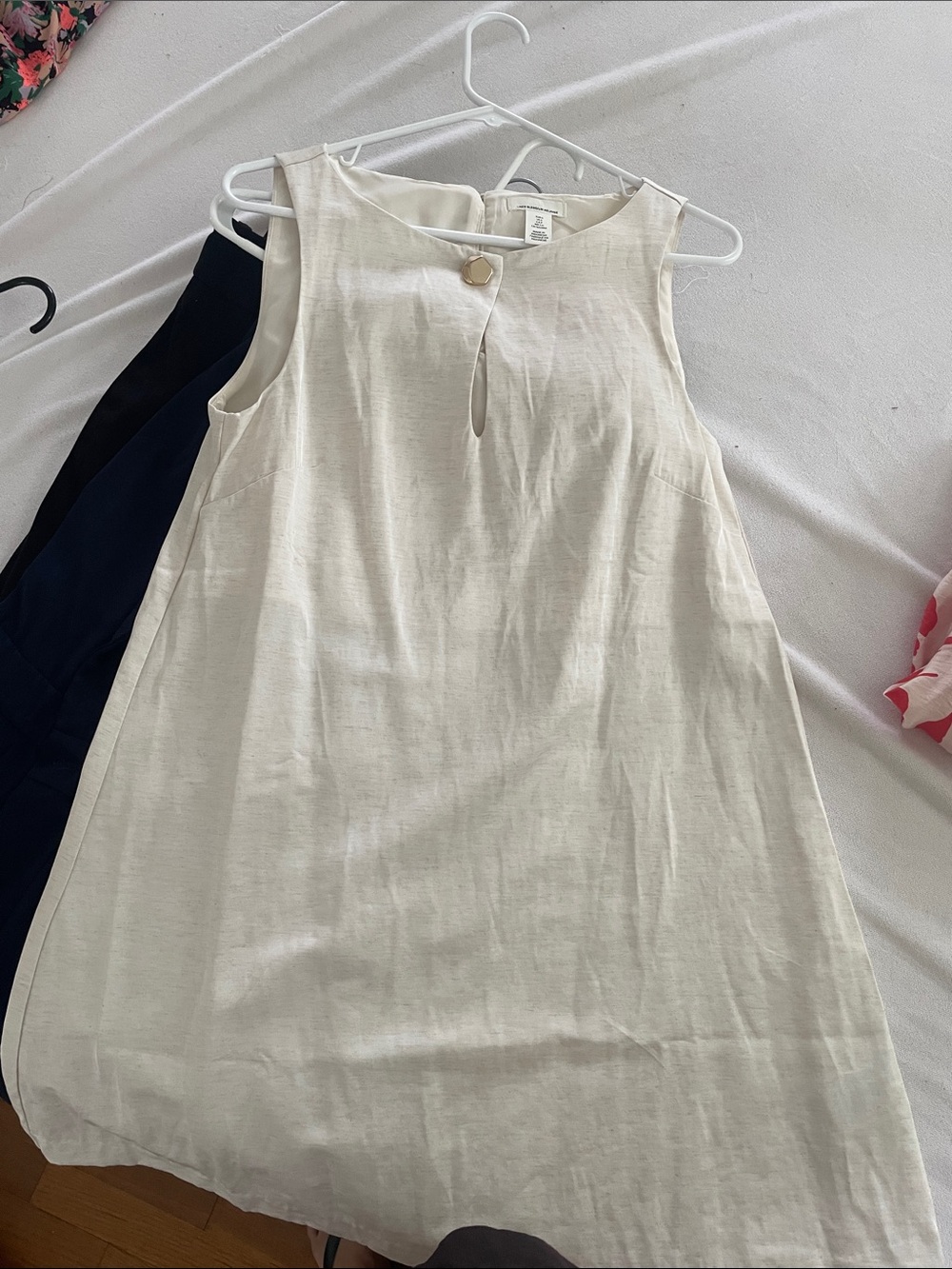 H&M linen blend cream shift dress never worn